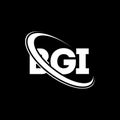 BGI logo. BGI letter. BGI letter logo design. Initials BGI logo linked with circle and uppercase monogram logo. BGI typography for Royalty Free Stock Photo