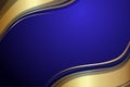 Gradient blue and golden abstract wavy background Royalty Free Stock Photo