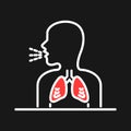 Breathing vector icon. Having breath difficulties. Health Care