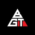 BGT triangle letter logo design with triangle shape. BGT triangle logo design monogram. BGT triangle vector logo template with red Royalty Free Stock Photo