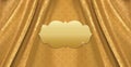 Abstract gold frame gold silk fabric curtain background Royalty Free Stock Photo