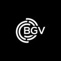 BGV letter logo design on black background. BGV creative initials letter logo concept. BGV letter design Royalty Free Stock Photo