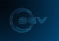 BGV low poly letter logo vector design. BGV Royalty Free Stock Photo