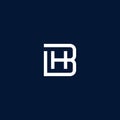 BH / HB logo . modern clear line style