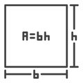 Vector Area of a Rectangle concept outline icon or symbol