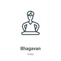 Bhagavan outline vector icon. Thin line black bhagavan icon, flat vector simple element illustration from editable india concept