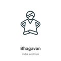 Bhagavan outline vector icon. Thin line black bhagavan icon, flat vector simple element illustration from editable india concept