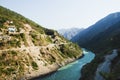 Bhagirathi River at Gangotri, Uttarkashi District, Uttarakhand, Royalty Free Stock Photo