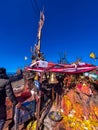 Bhagwait Temple, Kuri Village, Kalinchowk, Nepal - 04.05.2023: The Bhagwati temple at the top of a mountain at Kuri Village on a