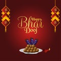 Bhai dooj the festival of brother and sister celebration greeting card