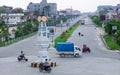 Bhairahawa, Nepal - July 13 2020: Intersection at Siddhartha Highway in Bhairawa, Nepal. The city is gateway to Lumbini,