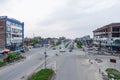 Bhairahawa, Nepal - July 13 2020: Intersection at Siddhartha Highway in Bhairawa, Nepal. The city is gateway to Lumbini,