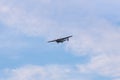 Bhairahawa, Nepal - June 24 2020: Nepal Army Air Force Air Service PZL M28 Skytruck Airplane on final approach to an airport with Royalty Free Stock Photo