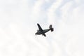 Bhairahawa, Nepal - June 24 2020: Nepal Army Air Force Air Service PZL M28 Skytruck Airplane on final approach to an airport with Royalty Free Stock Photo