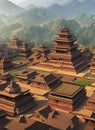 Bhaktapur, B?gmat?, Nepal. Generative AI. Royalty Free Stock Photo