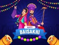 Illustration Of Happy Baisakhi Celebration, greeting card, invitation card, the banner, festival of Punjab India