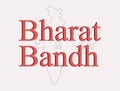 Bharath Band or off written on Indian Map on Isolated background