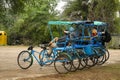 Bharatpur, Rajasthan / India - 14 December 2019 : Rickshaw owners waiting for nature lovers, birders, bird photographers, traveler