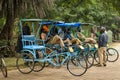 Bharatpur, Rajasthan / India - 14 December 2019 : Rickshaw owners waiting for nature lovers, birders, bird photographers, traveler