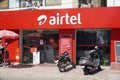 Bharti Airtel Shop Front. Airtel distributor storefront. Udaipur India - May 2020 CVE Royalty Free Stock Photo