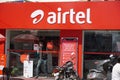 Bharti Airtel Shop Front. Airtel distributor storefront. Udaipur India - May 2020 RIY Royalty Free Stock Photo