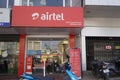 Bharti Airtel Shop Front. Airtel distributor storefront. Udaipur India - May 2020 SDA Royalty Free Stock Photo