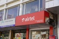 Bharti Airtel Shop Front. Airtel distributor storefront. Udaipur India - May 2020 WER Royalty Free Stock Photo