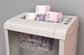Bhat Banknotes In Shredder Royalty Free Stock Photo