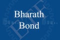 Bhatath Bond an ETF or Exchange Traded Fund on Blue background with stack of coins