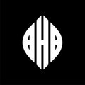 BHB circle letter logo design with circle and ellipse shape. BHB ellipse letters with typographic style. The three initials form a Royalty Free Stock Photo