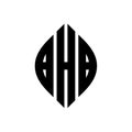 BHB circle letter logo design with circle and ellipse shape. BHB ellipse letters with typographic style. The three initials form a Royalty Free Stock Photo