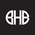 BHB letter logo design on black background. BHB Royalty Free Stock Photo
