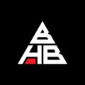 BHB triangle letter logo design with triangle shape. BHB triangle logo design monogram. BHB triangle vector logo template with red Royalty Free Stock Photo