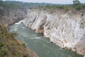bhedaghat marble canyon and narmada river Royalty Free Stock Photo