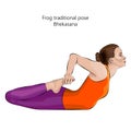 Bhekasana yoga pose. Royalty Free Stock Photo