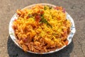 Bhel Puri or BhelPuri Chaat in paper bowl