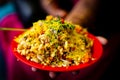Bhelpuri An Indian Chaat Or Snack And It Is Made Of Puffed Rice, Vegetables And A Tangy Tamarind Sauce
