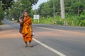 Buddhist monk bhikkhu pilgrim in Thailand