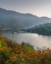 Bhimtal Lake near Nainital in Uttarakhand India Royalty Free Stock Photo