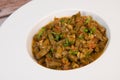 Bhindi masala or ladies finger fry served with indian roti chapati or Indian Flat bread