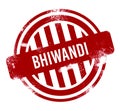 Bhiwandi - Red grunge button, stamp Royalty Free Stock Photo