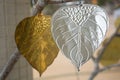 Bhodi leaf made from Aluminium for decoration Royalty Free Stock Photo