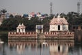 Reflection of a temple in Bindu Sagara lake in Bhubaneswar, Odisha, India