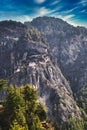 Bhuddist monastery in Himalayan mountains, Bhutan Royalty Free Stock Photo