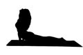 Bhujangasana - cobra yoga pose posture position in silouhette on