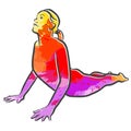 Bhujangasana Yoga Colorful Logo