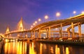 Bhumibol Bridge under twilight Royalty Free Stock Photo