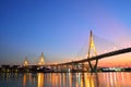 Bhumibol Mega Bridge (Industrial Ring Mega Bridge) at night, Ban