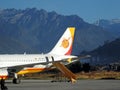Bhutan airlines flight ready for take off