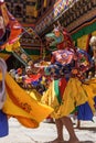 Bhutan Buddhist monk dance at Paro Bhutan Festival Royalty Free Stock Photo